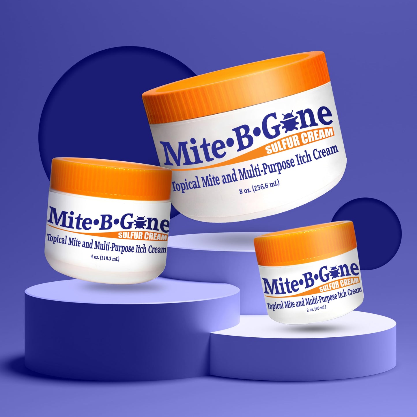 Mite-B-Gone Mite Cream & Bite Relief | Natural Sulfur for Itch & Irritation | Safe for Kids & Adults | 2oz