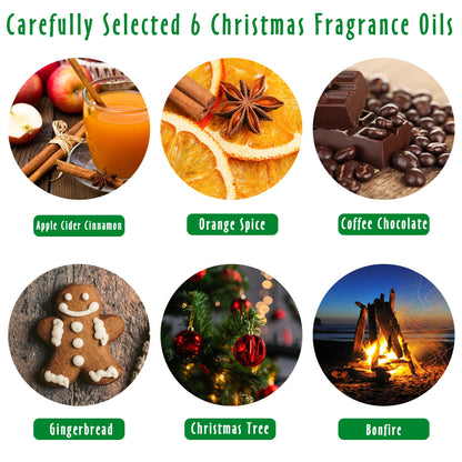 MitFlor Christmas Fragrance Oils Set – 6x10 ml Holiday Diffuser Oils