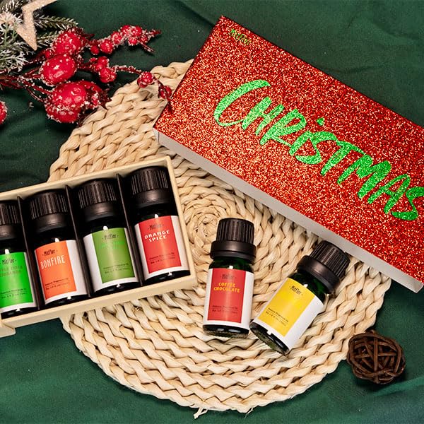 MitFlor Christmas Fragrance Oils Set – 6x10 ml Holiday Diffuser Oils
