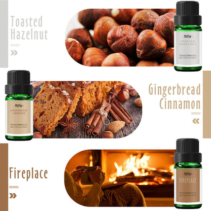 MitFlor Winter Essential Oils – 6 x 10ml Diffuser & Candle Scents Gift Set
