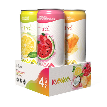 MITRA9 Kava Drink Variety Pack – Plant-Based Mood & Clarity (12 fl oz, 4-pack)