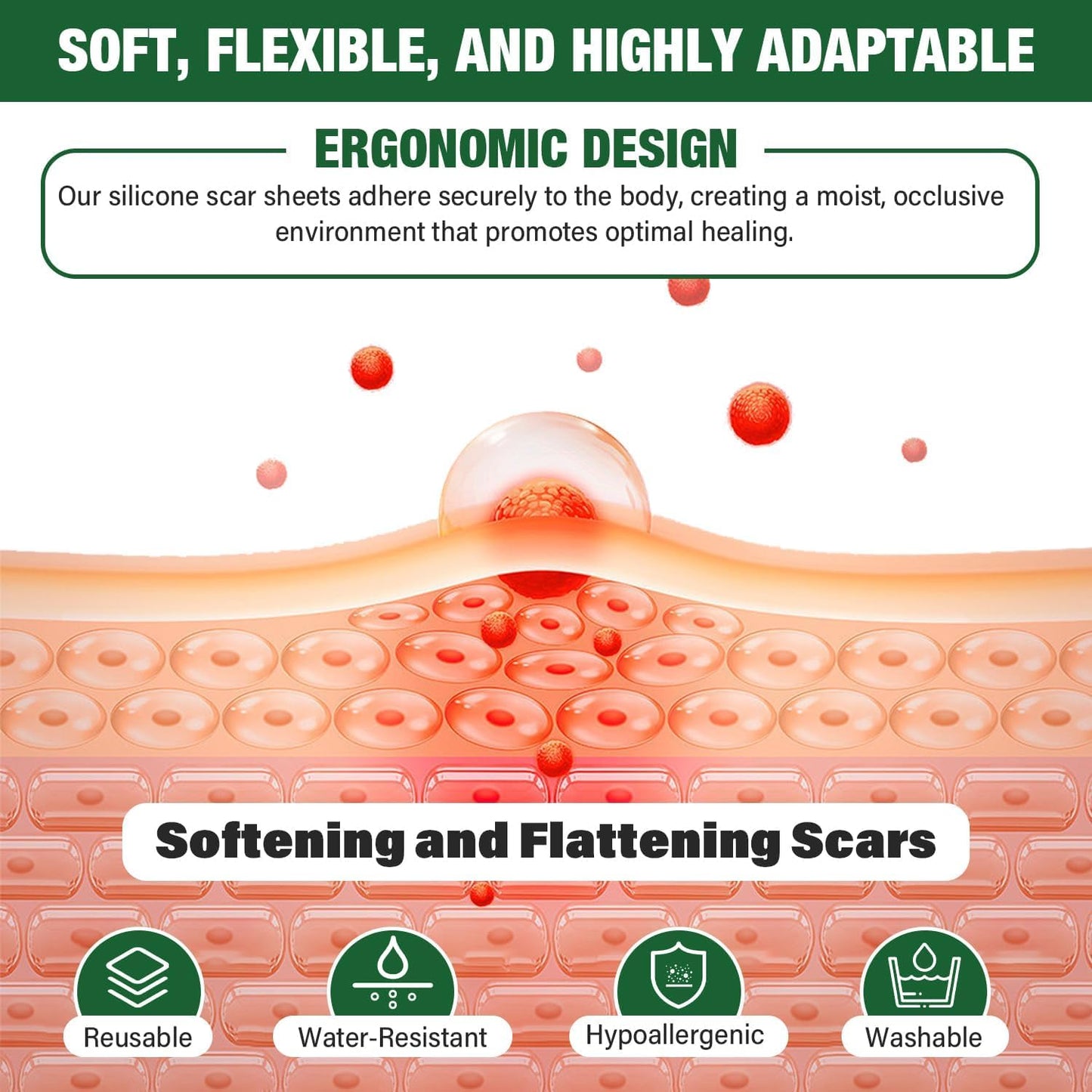Mitreal Silicone Scar Sheets Roll – 1.6" x 120" Medical-Grade Scar Tape for Surgical Scars (3M Roll)