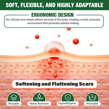 Mitreal Silicone Scar Sheets Roll – 1.6" x 120" Medical-Grade Scar Tape for Surgical Scars (3M Roll)