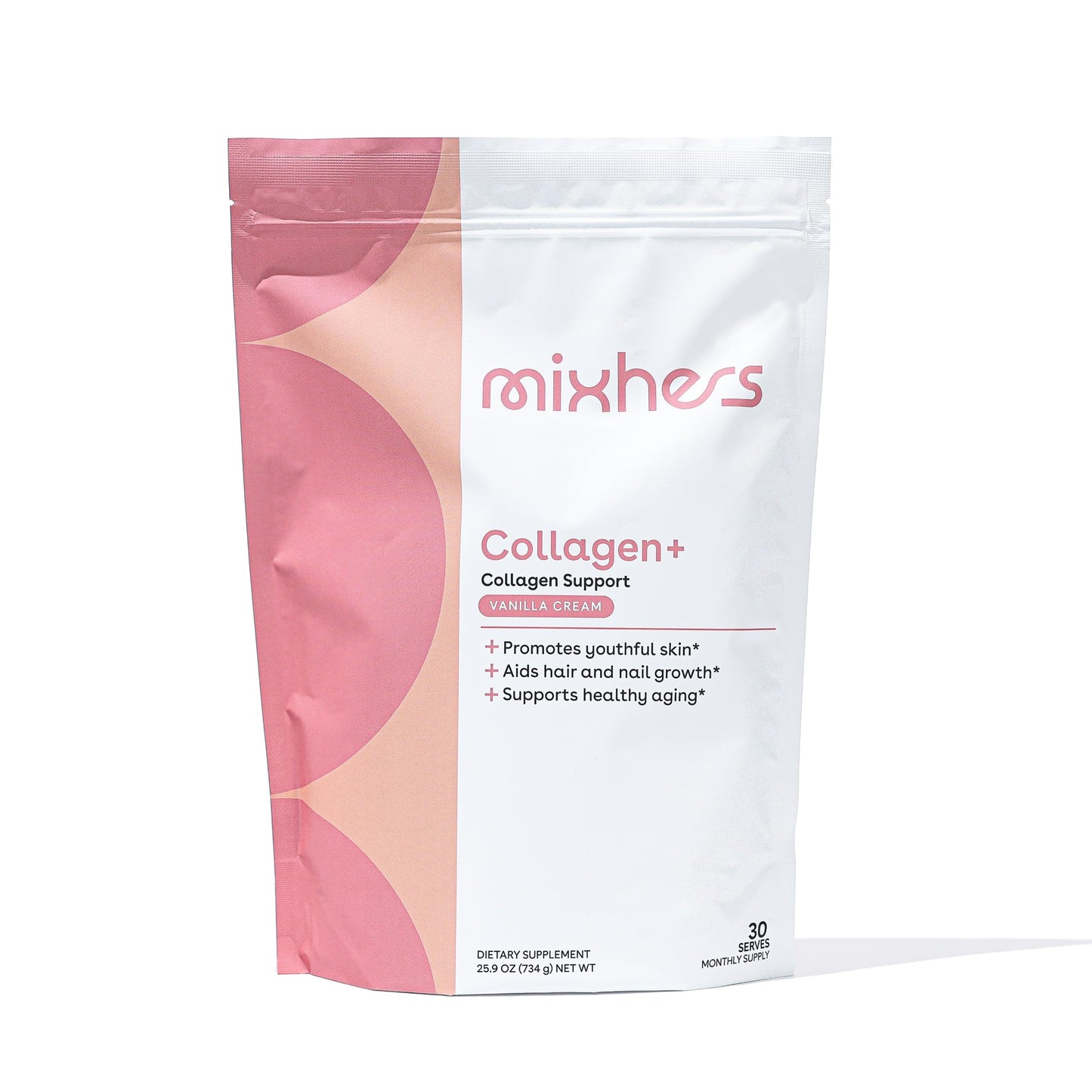 Mixhers Collagen Powder - Vanilla Cream, 30-Day Beauty Support