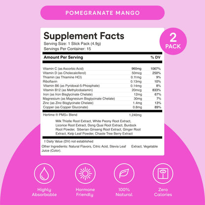 MIXHERS Hertime PMS – Hormonal Health & Menstrual Support (Sugar-Free)