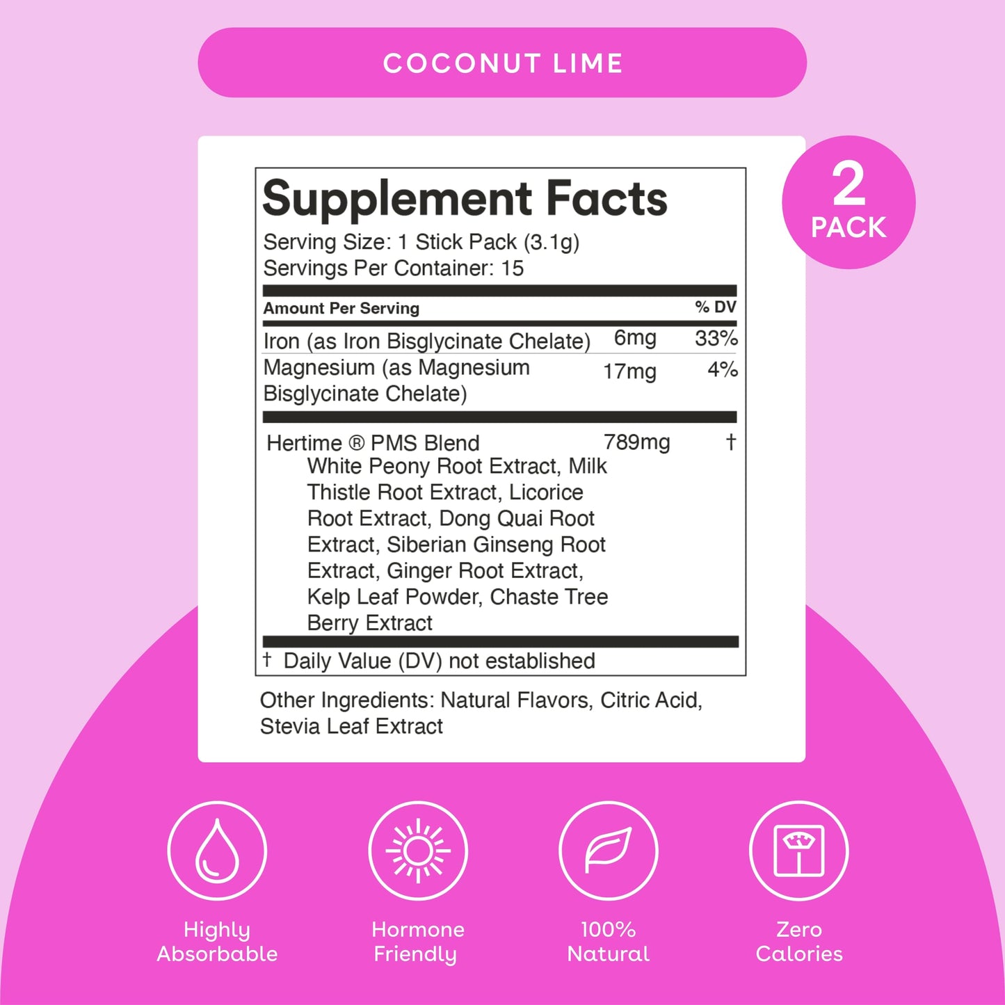 MIXHERS Hertime PMS - Hormonal Health & Menstrual Wellness (Sugar-Free, 15 Packets)