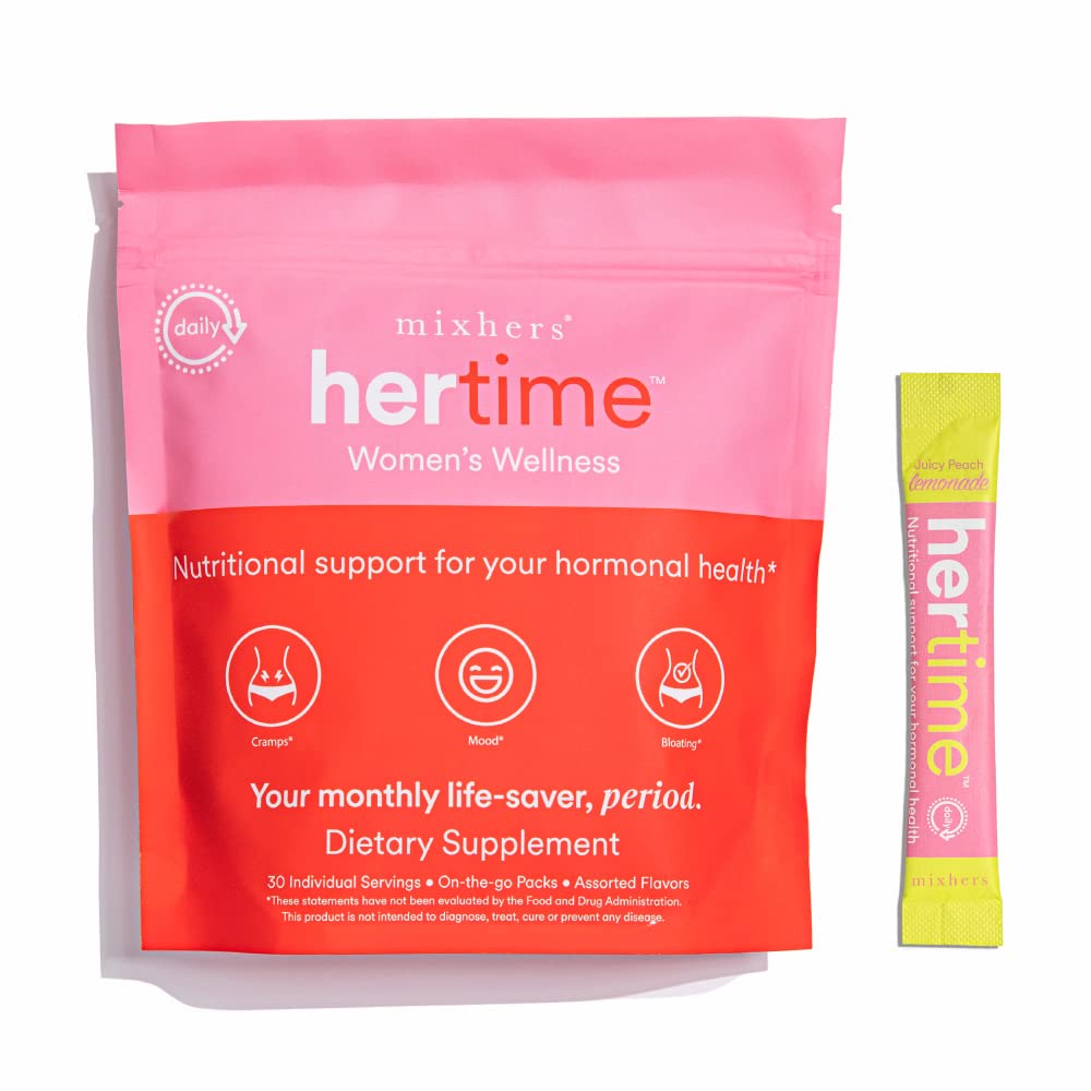 Mixhers Hertime PMS – Sugar-Free Hormonal Health for Women | 15 Strawberry Lemonade Packets