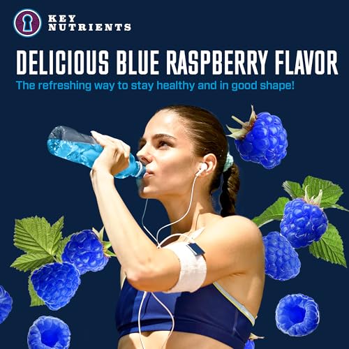 KEY NUTRIENTS Multivitamin Electrolytes Powder No Sugar – Blue Raspberry Hydration | Made in USA