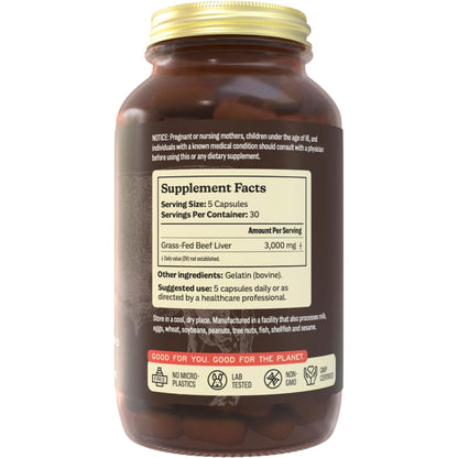 MK Supplements Grass Fed Beef Liver Supplement – Energy, Digestion & Immunity – Non-GMO, Freeze-Dried, 30 Servings