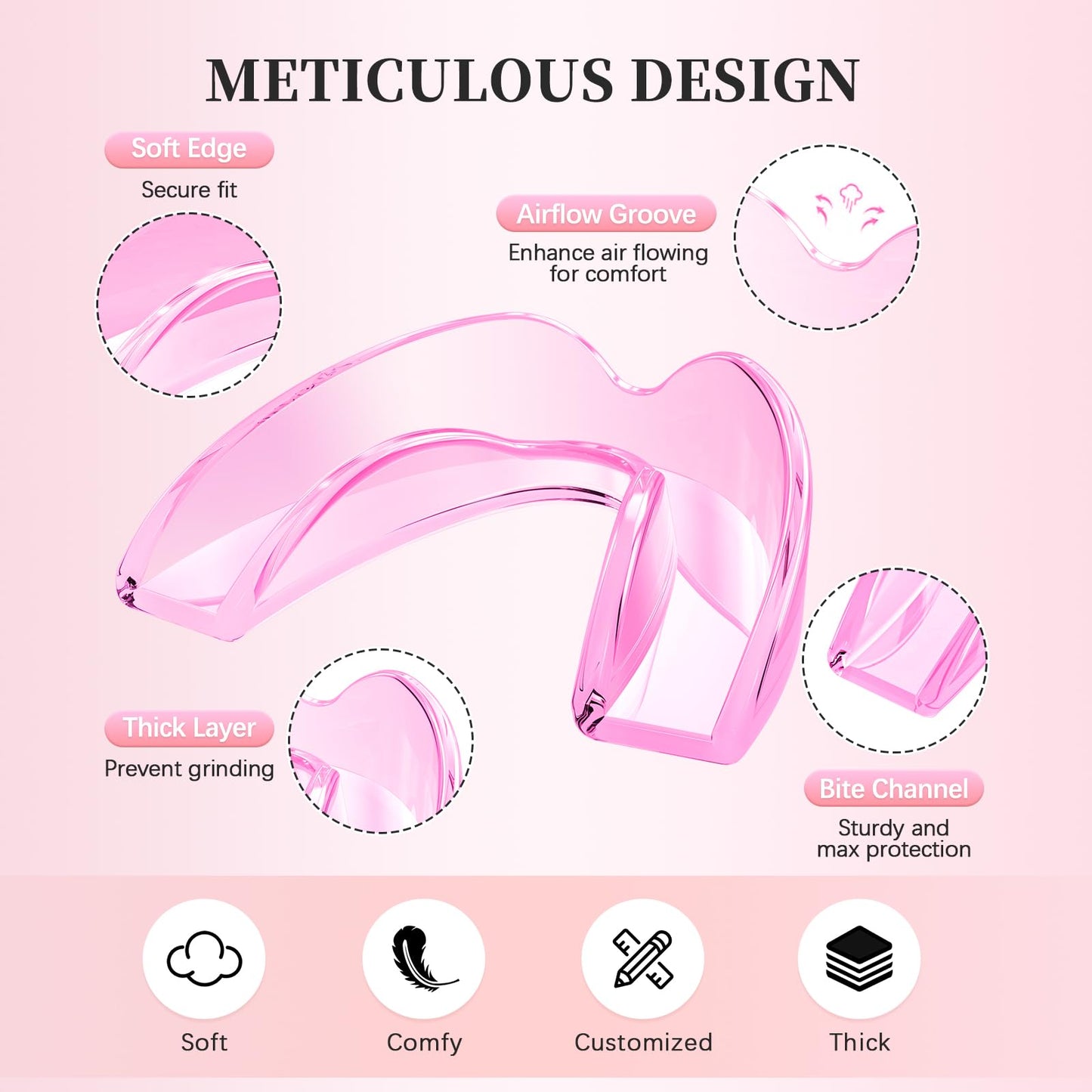 Mktoohzz Mouth Guard for Teeth Grinding – 6 Pack, One Size, Night Guard for Sleeping
