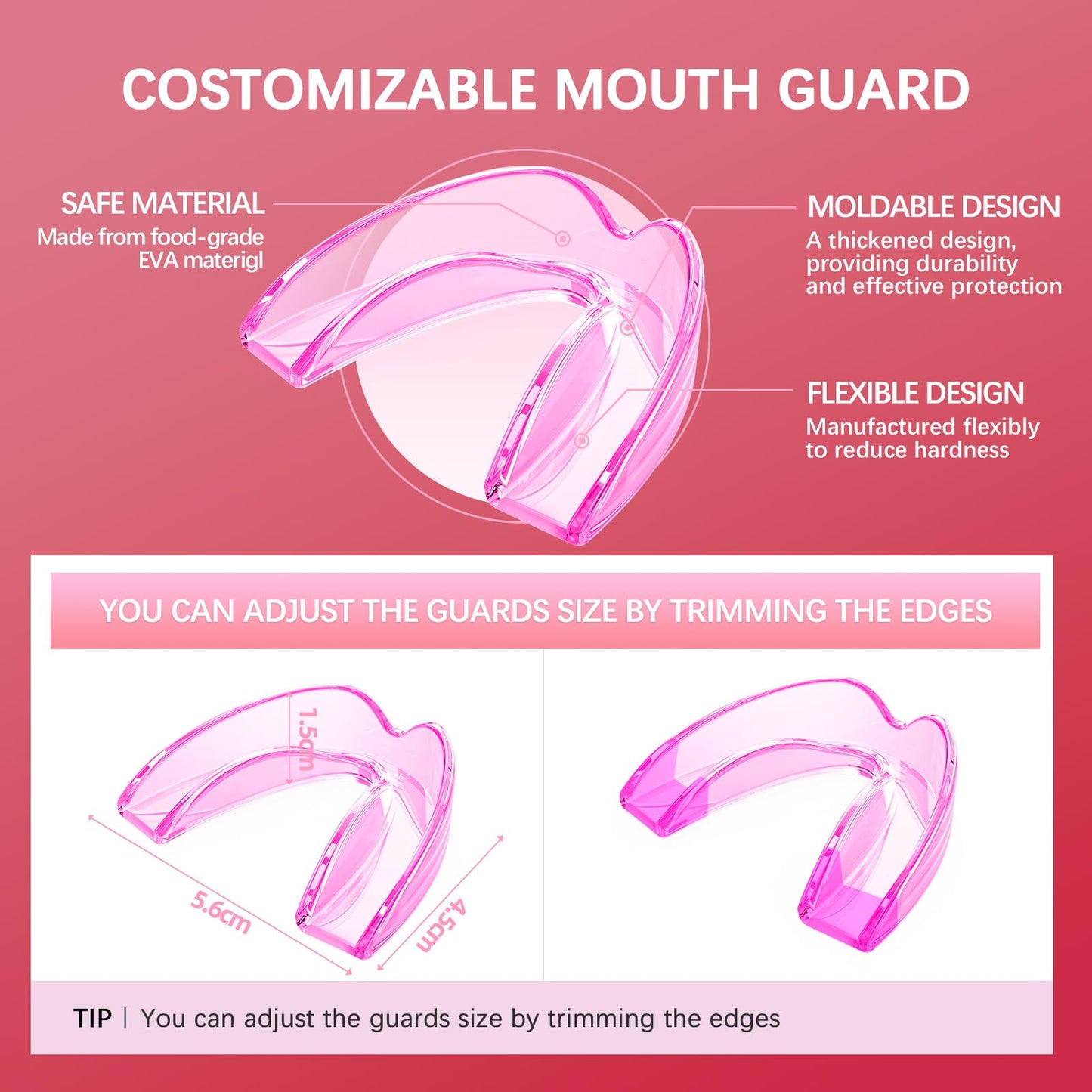 Mktoohzz Mouth Guard for Teeth Grinding – 6 Pack, One Size, Night Guard for Sleeping