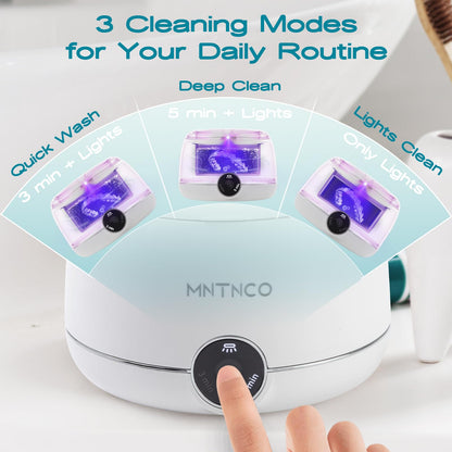 MNTNCO Ultrasonic Retainer Cleaner - White Cleaning Machine for Dentures