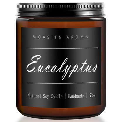 MOASITN Eucalyptus Heavenly Scented Candle - Natural Soy Aromatherapy 7oz | Handmade Jar Candle