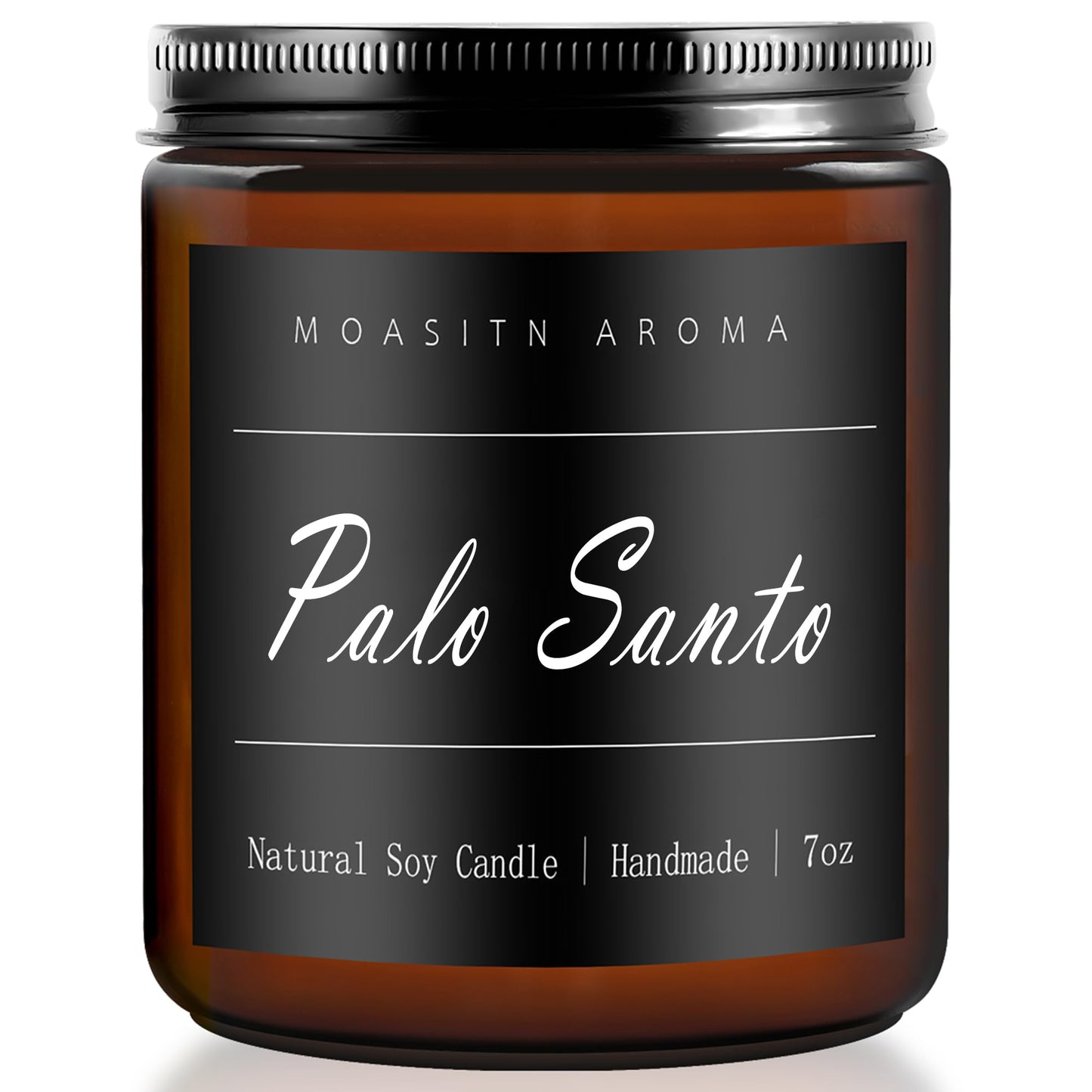 MOASITN Palo Santo Scented Candle – Organic Soy, Handmade 7oz Jar Gift