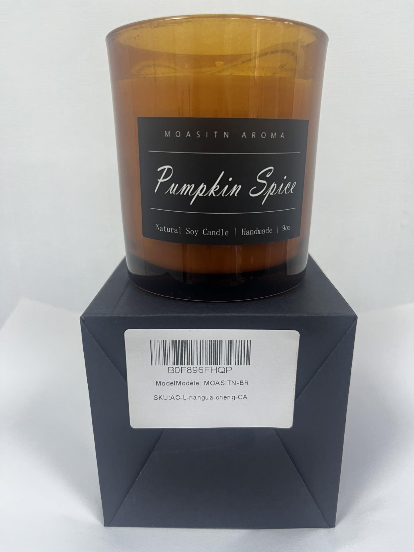 MOASITN Pumpkin Spice Soy Candle 9oz – Handmade Large Luxurious Aromatherapy Jar