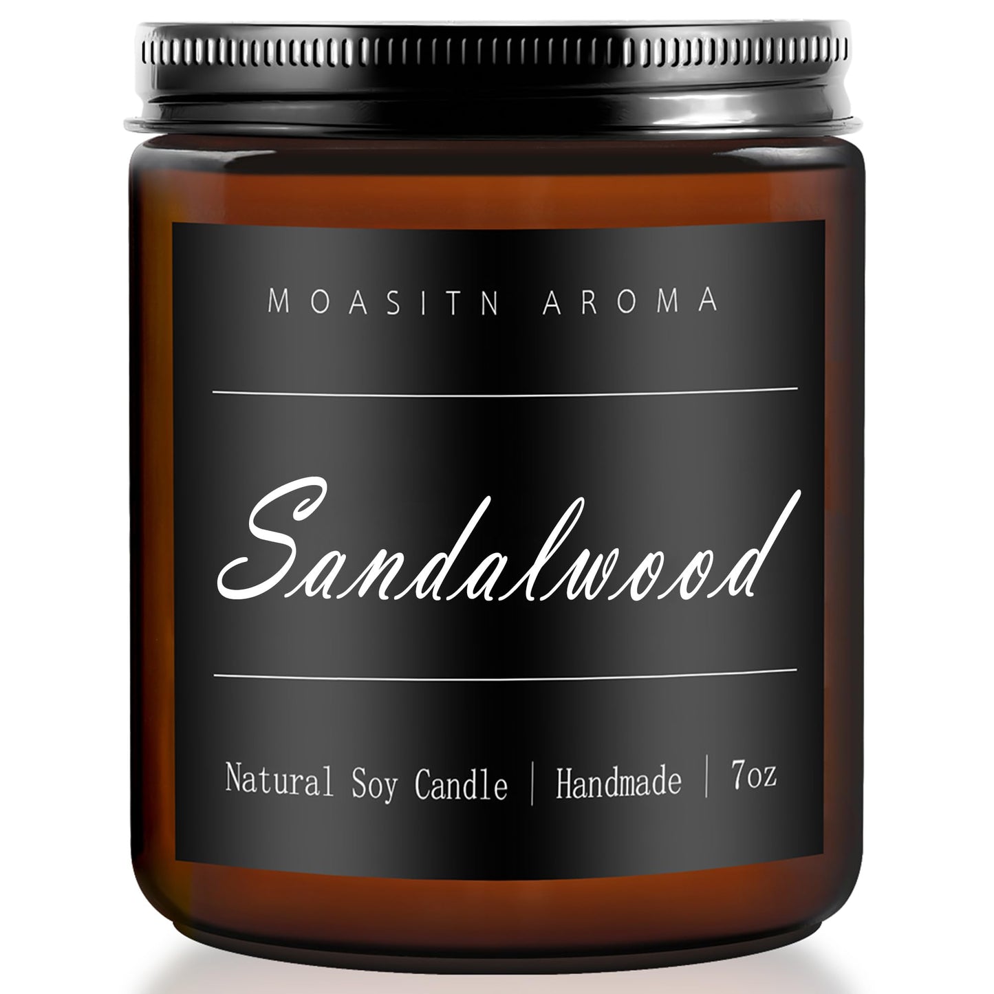 MOASITN Sandalwood Scented Candles – Natural Soy Aromatherapy, Handmade 7oz Jar Gift for Women & Men