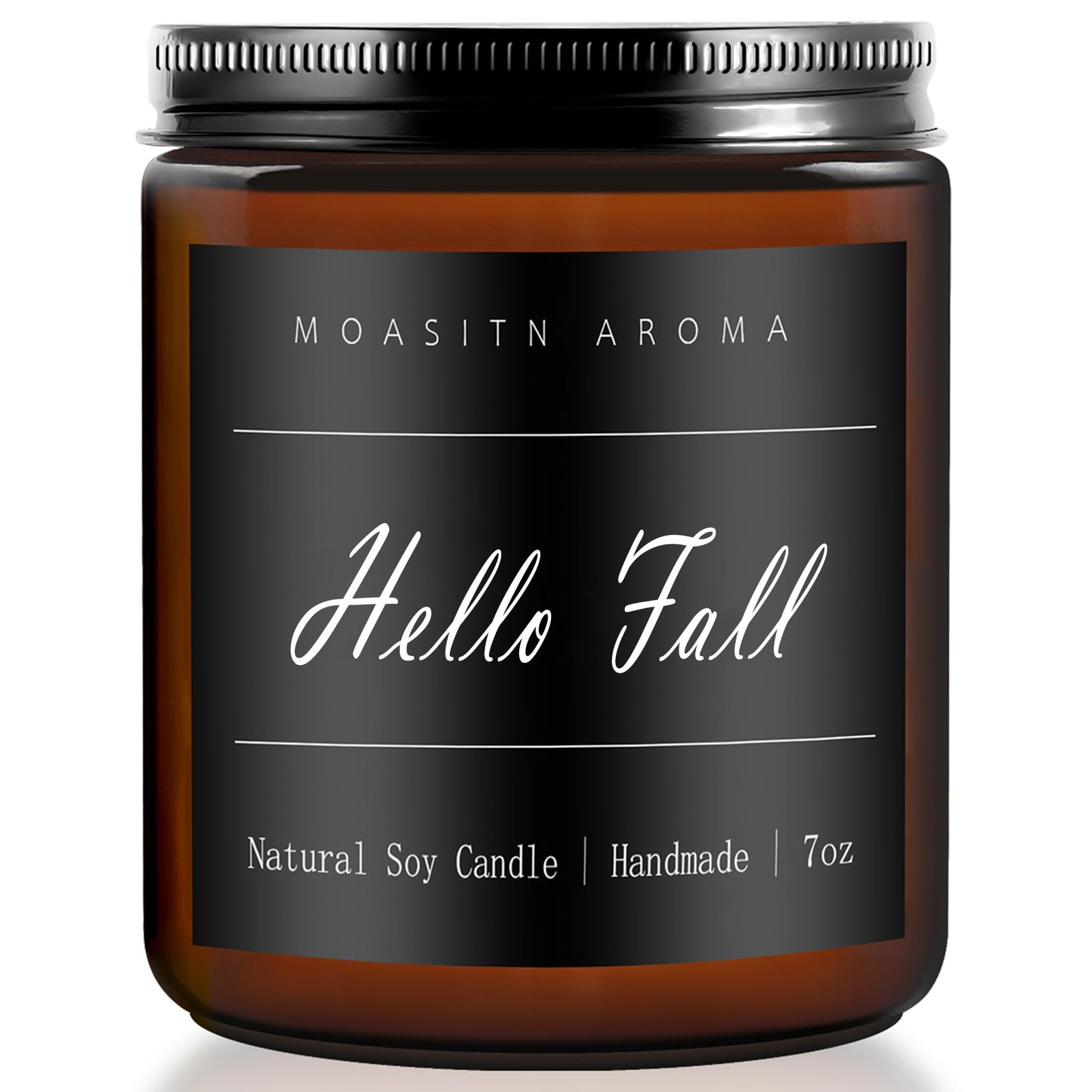 MOASITN Hello Fall Scented Candle – Natural Soy, Handmade 7oz Jar | Aromatherapy Gift for Women & Men
