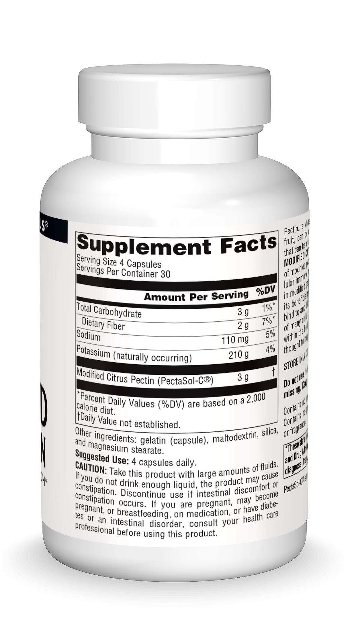 Source Naturals PectImmune: Modified Citrus Pectin for Cellular Immune Health, 750 mg, 120 capsules
