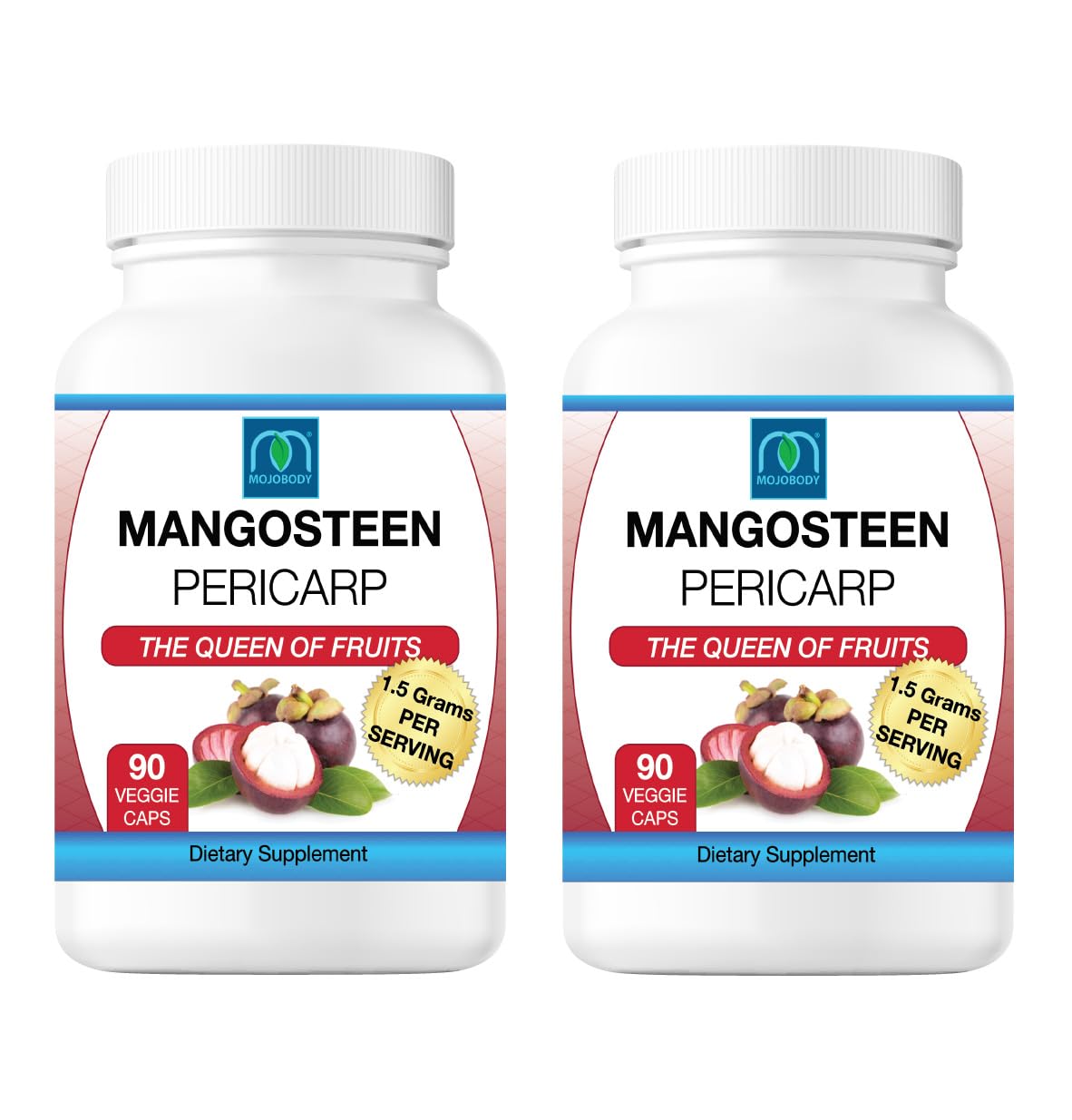MOJObody Mangosteen Pericarp Capsules 2PK – Freeze-Dried, 90 Veggie Capsules, Xanthone Rich