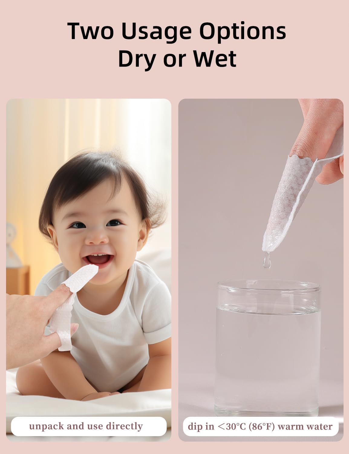 Mokoala Baby Finger Toothbrush & Tongue Cleaner – 59 Pcs Wipes