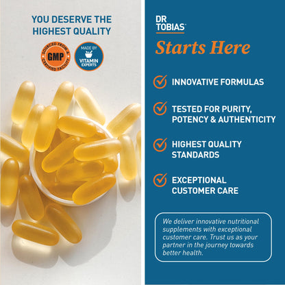 Dr. Tobias Omega 3 Fish Oil 2000mg Triple Strength – EPA 800mg DHA 600mg | 180 Softgels