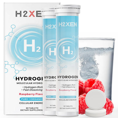 Hydrogen Water Tablets Raspberry – 8 PPM, 60 Count | With Magnesium