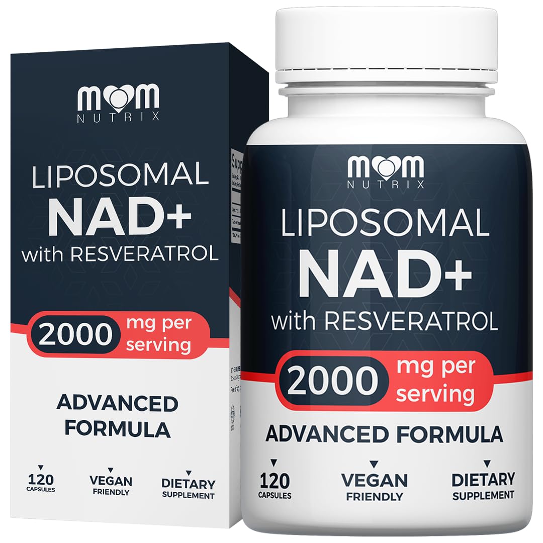 MOM NUTRIX Liposomal NAD+ + Resveratrol – 2000 mg NAD+ | 120 Capsules | Made in USA