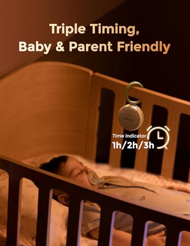 Momcozy Portable Sound Machine with Night Light – 20 Soothing Sounds, USB-C Battery, Stroller Clip