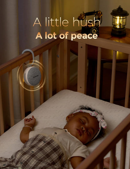 Momcozy Portable Sound Machine with Night Light – 20 Soothing Sounds, Stroller Clip, USB-C (Grey)