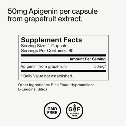 Momentous Apigenin Supplement - 50 mg per Capsule | NSF Certified for Sport | 60-Count