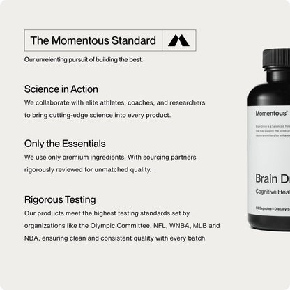 Momentous Brain Drive Nootropic Supplement | Focus & Memory Support | NSF Certified for Sport | 30 Servings