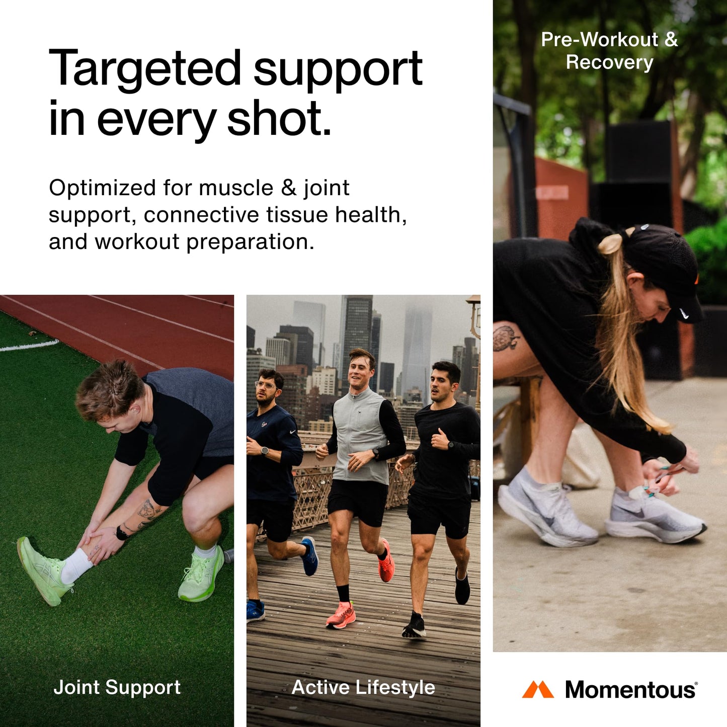 Momentous Collagen Shot - Hydrolyzed Collagen + Vitamin C, NSF Certified for Sport, Orange Mango, 15 Servings