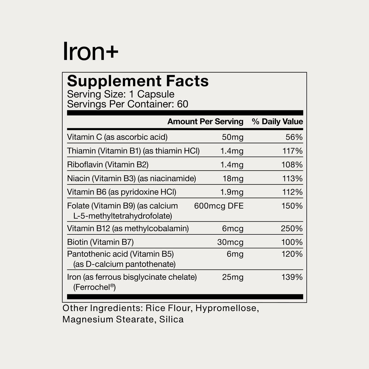 Momentous Iron+ with Vitamin C & B Complex | Ferrochel Iron Capsules | NSF Certified for Sport | Gluten-Free | 60 Servings