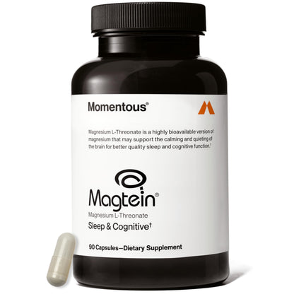 Momentous Magtein Magnesium L-Threonate – Brain & Sleep Support, 145 mg, 30 Servings, NSF Certified for Sport