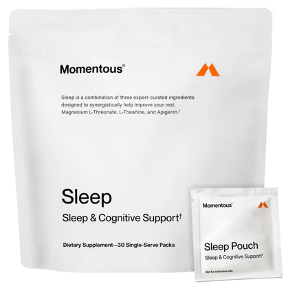 Momentous Nightly Sleep Pack – Magnesium L-Threonate, L-Theanine & Apigenin | 30 Servings | NSF Certified for Sport