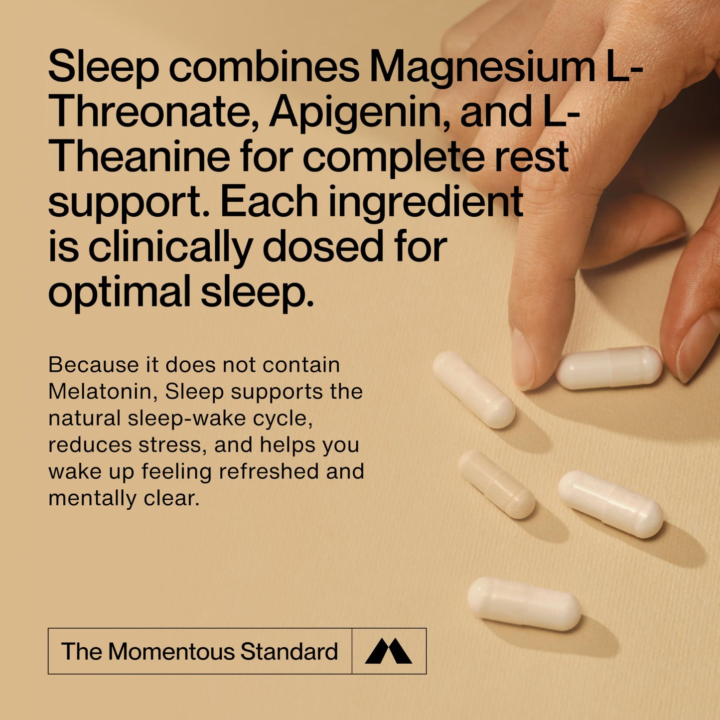 Momentous Nightly Sleep Pack – Magnesium L-Threonate, L-Theanine & Apigenin | 30 Servings | NSF Certified for Sport