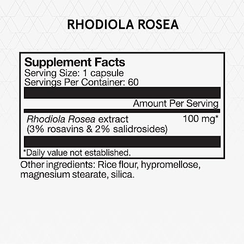 Momentous Rhodiola Rosea Supplement – Adaptogen for Stress, Cognition & Fatigue | NSF Certified for Sport | Vegan, GMO-& Gluten-Free | 60 Servings