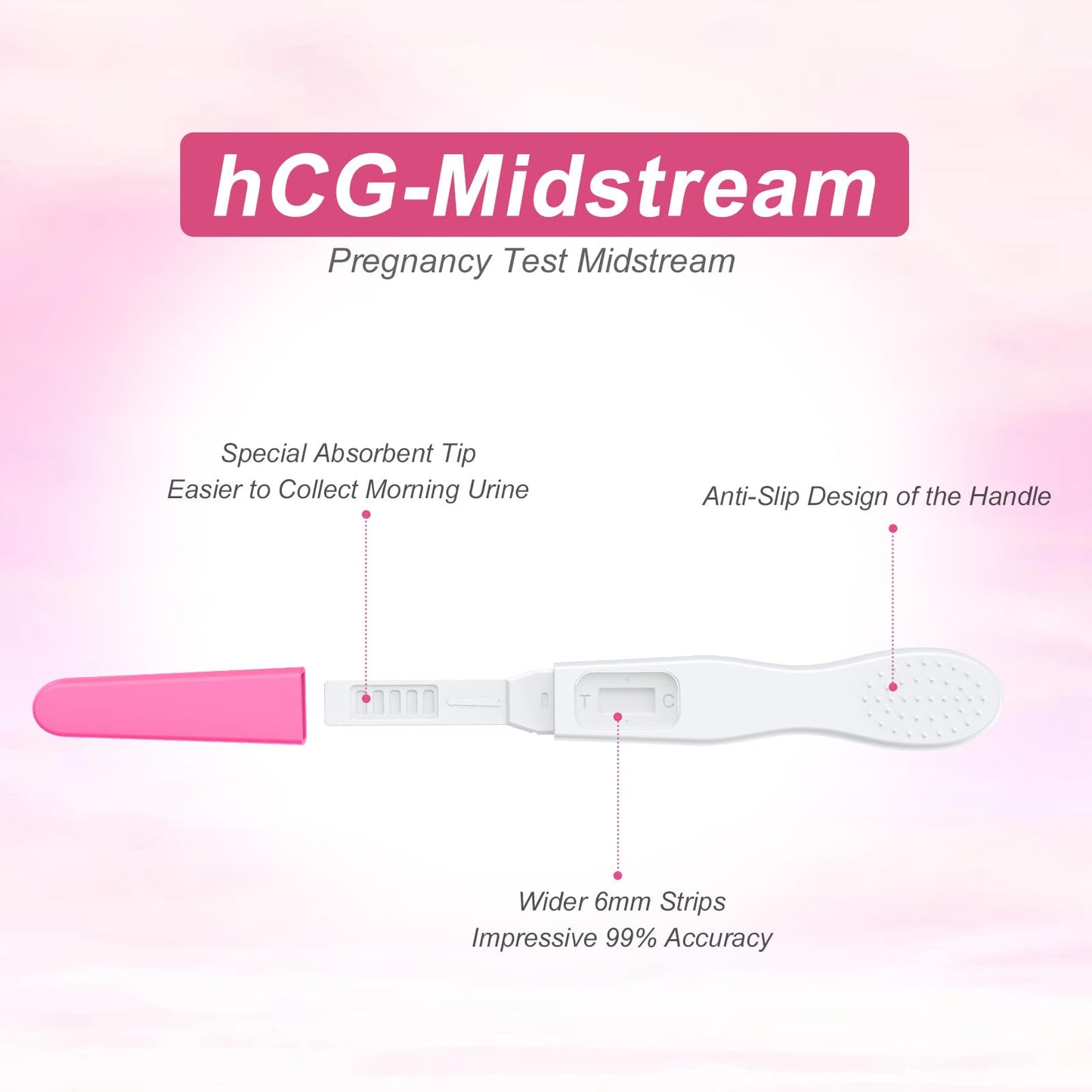 MomMed Pregnancy Test - 5 HCG Midstream, Early Detection, High Sensitivity