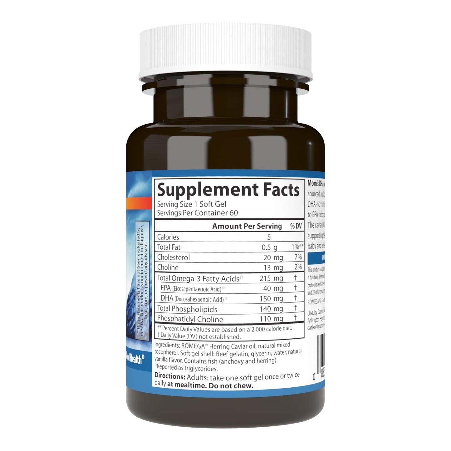 Carlson Mom's DHA with Choline – 3:1 DHA:EPA, 60 Softgels