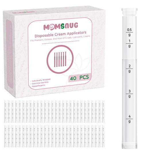 Momsnug Disposable Vaginal Applicators — 40 Pack with Dosage Markings, Hygienic & Compatible with Premarin, Estrace, Preseed