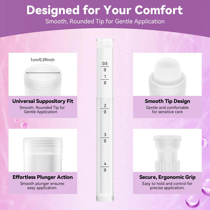 Momsnug Disposable Vaginal Cream Applicators with Dosage Markings – 60 Pack