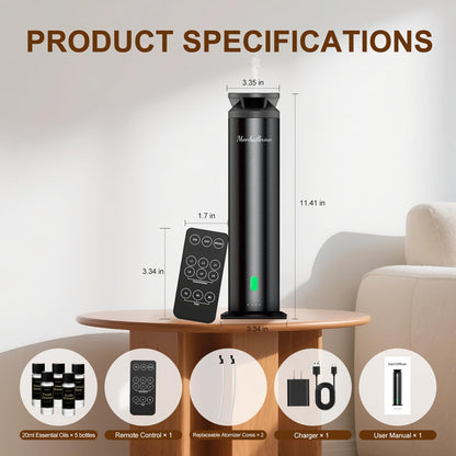 Monhallnow Waterless Scent Diffuser Starter Kit – 1,000 Sq Ft Coverage