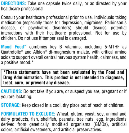 XYMOGEN Mood Food – Mood Support with GABA, 5-HTP & B Vitamins (60 capsules)