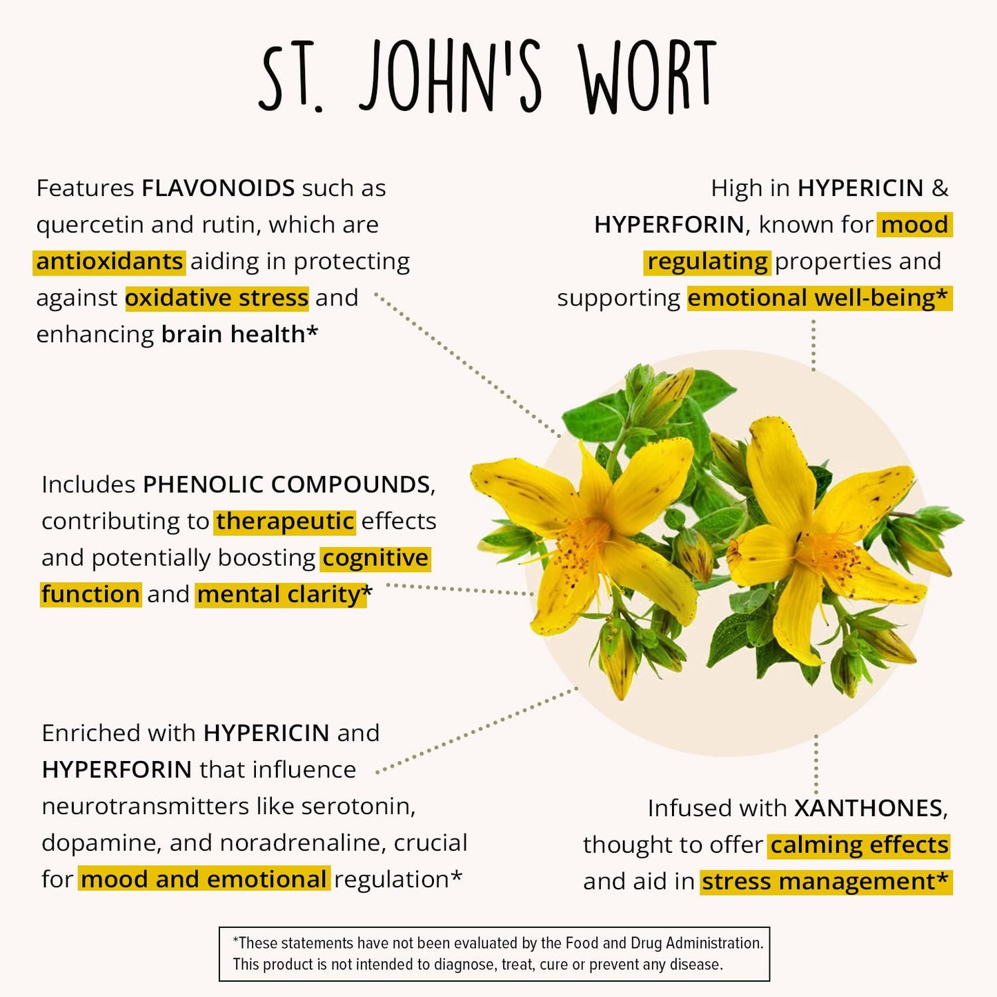 Joy-Filled Mood Support - 7-Herb Complex with St. John's Wort | Plant-Based Stress Relief | 60 Ct