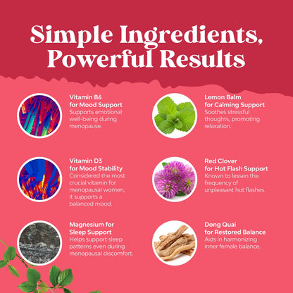 Complete Herbal Menopause Supplement for Women – Multibenefit Hormone Balance & Night Sweats