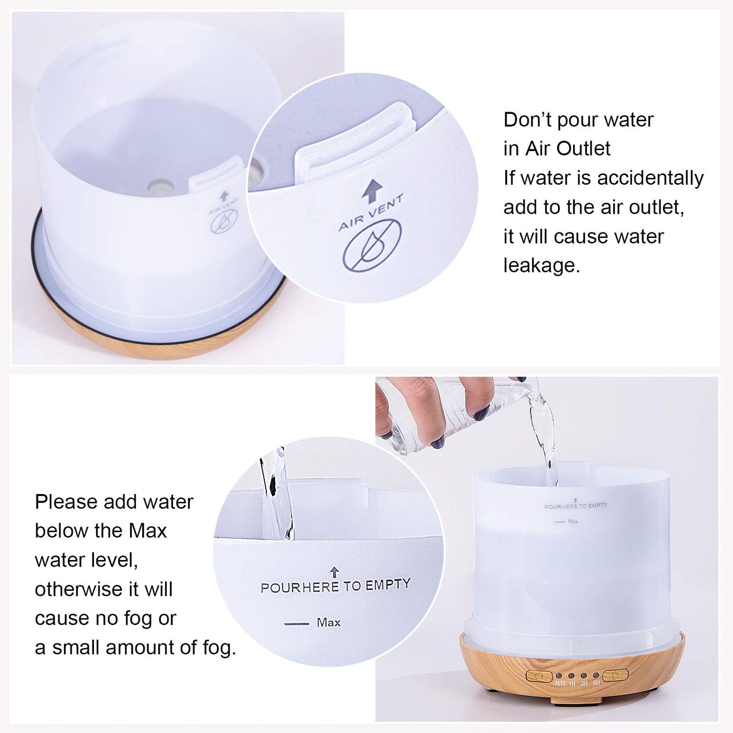 Moon Essential Oil Diffuser – Glass Cover, 250ml, 4 Timer Modes, 7 LED Colors