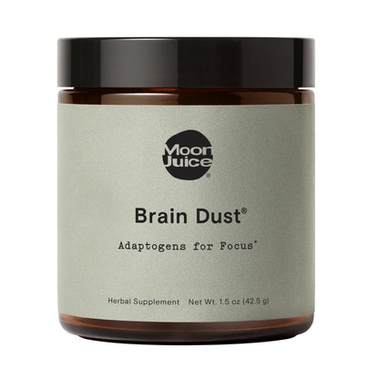 Moon Juice Brain Dust - Adaptogenic Mushroom Support for Focus, Memory & Clarity | Lion’s Mane, Ginkgo Biloba & Ashwagandha - Caffeine-Free, Vegan - 1.5 oz