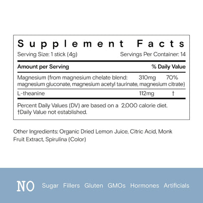 Moon Juice Magnesi-Om Blue Lemon Sticks – Magnesium + L-Theanine for Calm, Brain Health & Regularity