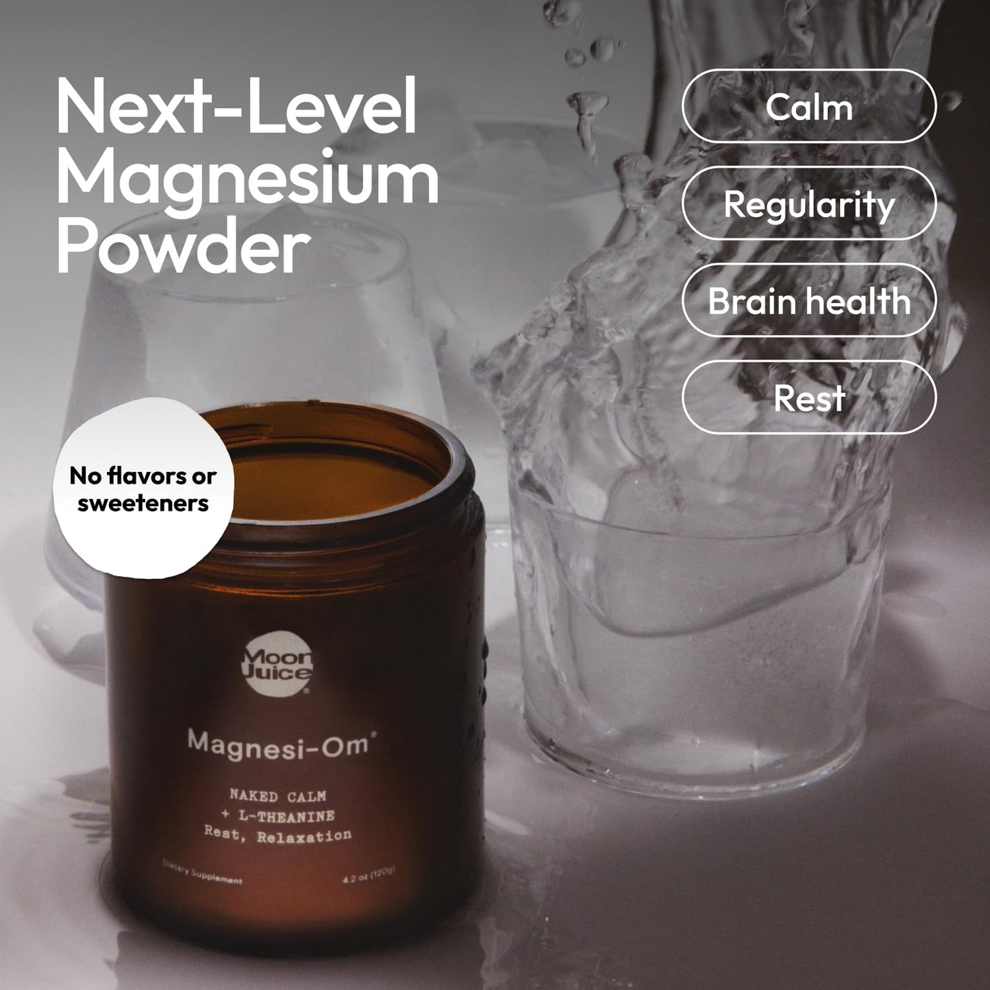 Moon Juice Magnesi-Om Magnesium Powder with L-Theanine | Sleep, Calm & Digestive Support | 30 Servings