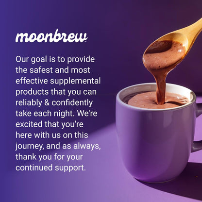 MoonBrew Nighttime Magnesium Hot Cocoa – Sleep Support (Melatonin-Free) with L-Theanine & Chamomile